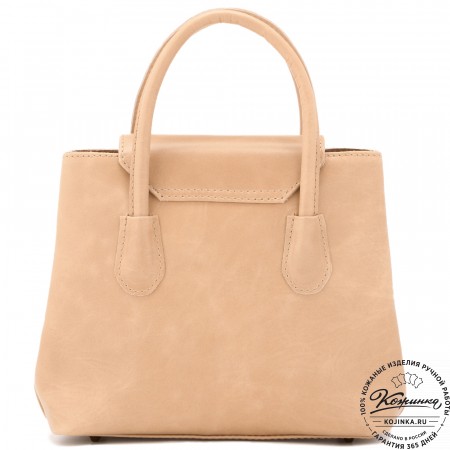  Женская кожаная сумка "Ванесса" (бежевая)